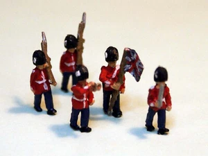 Guards Colour Party 5 A112 UNPAINTED N Gauge Scale Langley Models Kit Figures - Picture 1 of 5