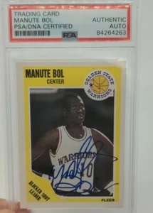 1989 Fleer Manute Bol Autographed Card PSA Authenticated Warriors - Picture 1 of 2