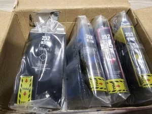 1 Set Of 4 Uniwork 252 XL Ink Cartridges Black, Yellow, Magenta & Cyan - Picture 1 of 2