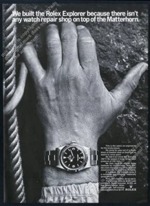 Rolex Explorer 1966 reloj Matterhorn escalador foto de mano anuncio impreso vintage - Imagen 1 de 7