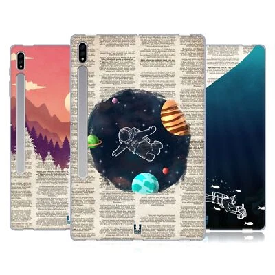 FUNDA DE GEL SUAVE HEAD CASE DESIGNS ILUSTRACIONES PÁGINA LIBRO PARA TABLETS SAMSUNG 1 Foto 1 de 4