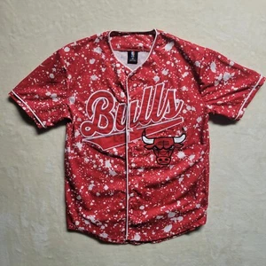 ๐๐ Chicago Bulls #66 NBA Baseball Style Splatter Jersey Size M ๐๐ - Picture 1 of 6
