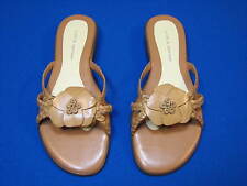 6.5 Croft Barrow Brown Tan Ladies Sandals Shoes Women Flip Flop Rosemary Leather