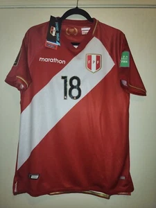 Perú Soccer Jersey FPF Marathon #18 World Cup Qualifiers, Game Prepared. - Picture 1 of 10