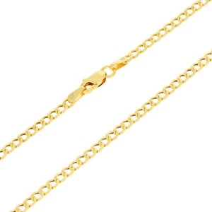 10K Yellow Gold 2.5mm Mens Curb Cuban Italian Link Chain Pendant Necklace 24" - Picture 1 of 10