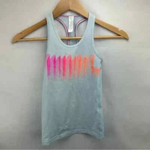 Ivivva by Lululemon Girls Racerback Tank Light Blue Pink Orange Accents Size 7 - Picture 1 of 3