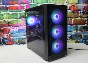 Custom RGB Gaming Desktop PC Intel Core i7 3.40 Quad 16 GB SSD Nvidia 1660 Super - Picture 1 of 8