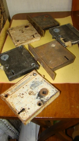 Mortise Door Lock No Key Skelton Antique Vintage Hardware Part ASSEMBLY 1800'S Cover
