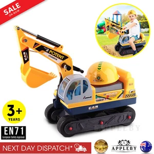 Kids Ride On Excavator Sandpit Digger Car Outdoor Beach Sand Pit Backhoe Toy - Picture 1 of 12