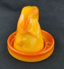 Bottoms Up Shot Glass Cup McKee Style CANDY CORN Swirl UV Coaster Orange/Yellow