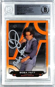 2017 Star Wars DANIEL LOGAN "Boba Fett" Signed Card #AOTC5 BAS Witness Slabbed