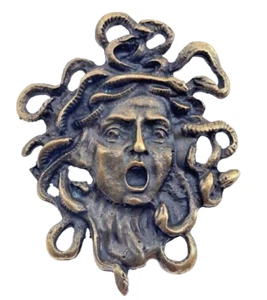 Brass Ancient Roman Medusa Ornament for Leather, Made in Italy - Picture 1 of 2