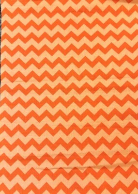 Tonal Chevron Orange on Light Orange Cotton Quilting Fabric 61" L x 44" W - Image 1 of 4