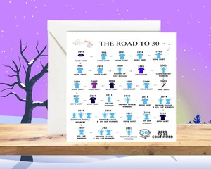 NOSTALGIC 30th BIRTHDAY CARD 1992, CARDS FOR DAD HUSBAND, MANCHESTER CITY CARD - Picture 1 of 5