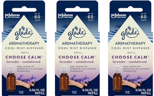 3 Pack Glade Cool Mist Diffuser Oil Refill Choose Calm Lavender+Sandalwood - Picture 1 of 10