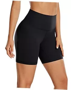 Womens ButterLuxe Biker Shorts 6 Inches - High Waisted Workout Medium Black - Picture 1 of 6