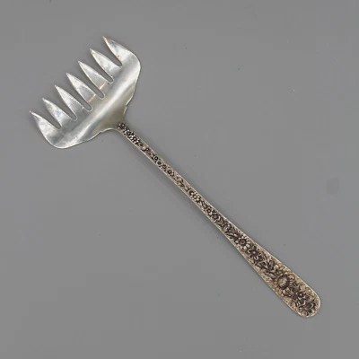 Tenedor para servir tocino espárragos vintage S. KIRK & SON mango de reposo esterlina Foto 1 de 4