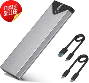 M.2 NVME SATA SSD Enclosure USB 3.2 Gen 2 External Aluminum 2242/2260/2280 US - Afbeelding 1 van 12