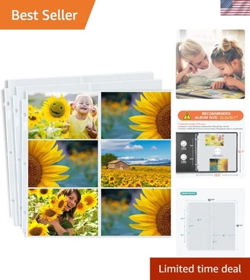 Páginas de fotos 12x12 sin ácido - 100 fundas cristalinas para álbumes de recortes Foto 1 de 4