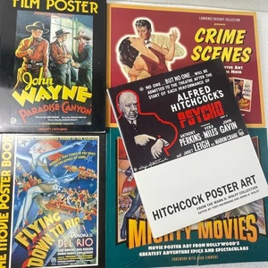 5 Movie Poster Reference Book Lot - Crime Scenes Hitchcock Mighty Movies 5 Books - Foto 1 di 16