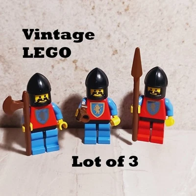 Vintage LEGO Knights Kingdom Lot of 3 BLACK Hair Flintlock Pistol Knight - Image 1 of 4