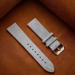 Strap Matte Genuine Leather Universal Watch Band Retro 14 16 18 20 22mm - Picture 1 of 36