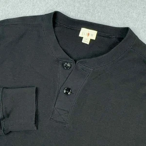 Vintage J Crew Oarsman Henley Shirt Men's Medium Black Logo Long Sleeve Jersey - Bild 1 von 6