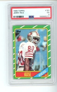 1986 Topps #161 Jerry Rice RC Rookie PSA 5 HOF San Francisco 49ers - Picture 1 of 2