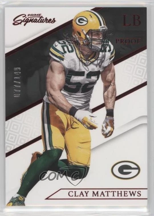 2016 Panini Prime Signatures Prime Proof Red /149 Clay Matthews #41 - Image 1 of 2