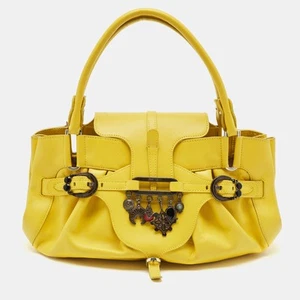 Jimmy Choo Yellow Leather Tulita Charm Shoulder Bag - Picture 1 of 10
