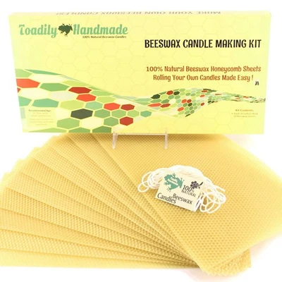 Make Your Own Beeswax Candle Kit - Includes 10 Full Size 100% Beeswax Honeyco... - Image 1 of 4
