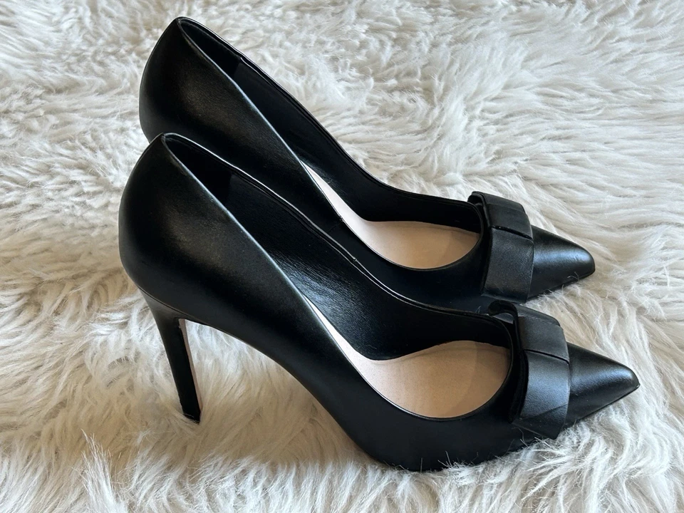 Женские туфли-лодочки Ted Baker размер 37 черная кожа бант на высоких каблуках карьерные - Изображение 1 из 4