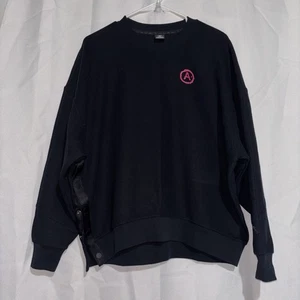 ANTA SPORTS schwarzes 3/4 Arm Sweatshirt mit Druckknöpfen Less Talk More Dance Damen XS - Bild 1 von 5
