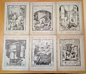 Richard Wagner Lotto 6 Spartiti Antichi Illustrati Strassen Breitkopf 1912 - Imagen 1 de 9