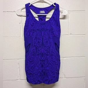 Athleta Women's Purple Seamless Racerback Jacquard Knit Bra Tank Top Medium - Picture 1 of 7