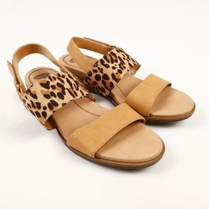 Dr. Scholls Damen-Riemchensandalen 8M Freeform Halbkeilabsatz Gepardenmuster braun - Bild 1 von 11