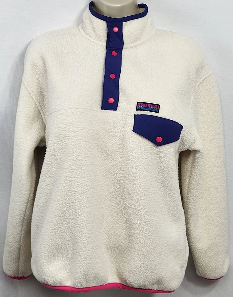 Pullover Gap Niñas Talla XL 12 Azul Abedul/Rosa Ártico Reedición Botón a Presión Polar Foto 1 de 4