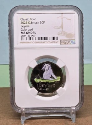 2022 GREAT BRITAIN 50p DISNEY'S CLASSIC POOH - EEYORE - NGC MS69 DPL C not niue - Image 1 of 4