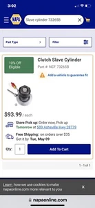 Napa 360058 Clutch Slave Cylinder D951004 73265B - Picture 1 of 4