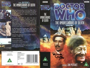Doctor Who: The Ambassadors of Death VHS Cover Signed by DEREK CHAFER - Picture 1 of 1