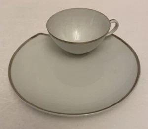 Fine China Japan Platinum Ring White - TEA CUP & SAUCER SNACK PLATE - Picture 1 of 12