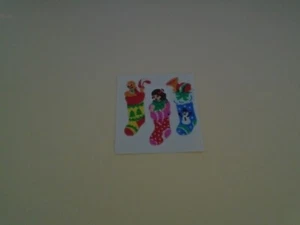 Vintage 1980s Sandylion Fuzzy Christmas Stocking Sticker Mod - Picture 1 of 1