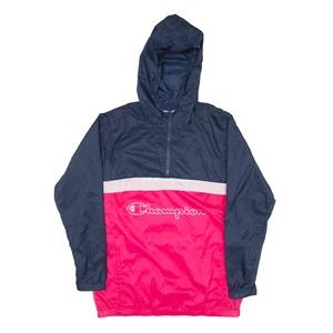 CHAMPION Anorak Jacket Pink Nylon Colourblock Girls L - Picture 1 of 6