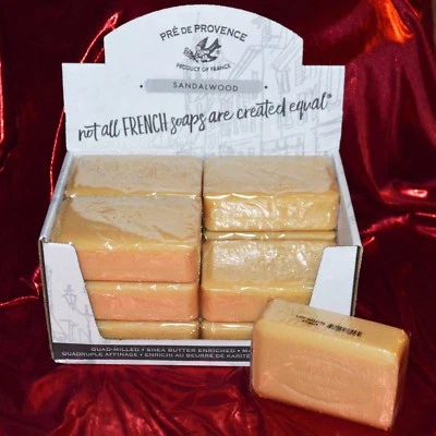 Pre de Provence SANDALWOOD Case 12 x 250 Gram French Soap Bath Shower Bars Shea - Image 1 of 2