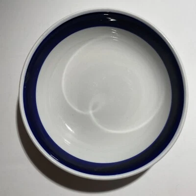 Gibson Ever Day pintado a mano 6” cuenco de sopa blanco con rayas azules Foto 1 de 3