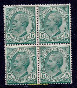 EBS Italy 1906 - Victor Emmanuel III - BLOCK OF 4 - Uni. 81 - MNH** cv $38 - Picture 1 of 1