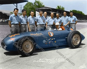 FOTO BILL VUKOVICH 1955 INDY 500 CARRERAS AUTOMÁTICAS 8X10 - Imagen 1 de 1