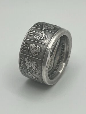 Lunar Zodiac Year Of The Monkey .999 SILVER COIN RING- Size 11.25 (11 1/4) - Image 1 of 4