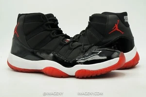 AIR JORDAN 11 XI RETRO USED SIZE 9.5 CDP BRED BLACK TRUE RED WHITE 136046 062 - Picture 1 of 9