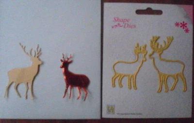 2 Stanzschablonen +++ Prägeschablonen +++ REHE + WEIHNACHTEN + Basteln + Karten  - Bild 1 von 4